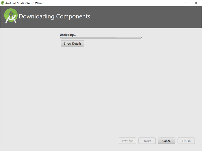 Android Studio Setup - Downloading Components